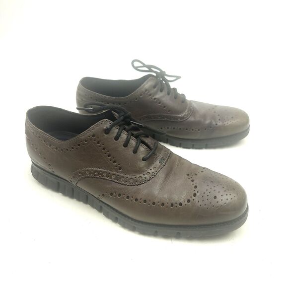 Cole Haan Zerogrand Shoes Mens 10.5 M Brown Gray Leather Wingtip Oxford main image 5